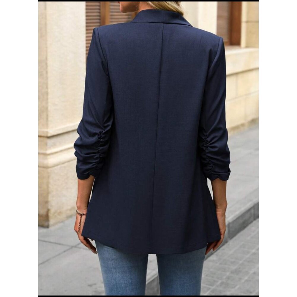 Lapel collar blazer jacket white minimalist business - Picture 10 of 11